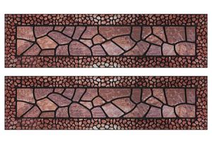 Stufenmatten 2er Set Terra - Outdoor Gummi - 24 x 90 cm - Treppenschutz Treppenmatte - Mosaik Muster Bunt