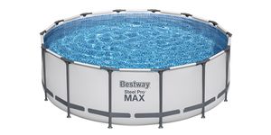 Steel Pro MAX™ Solo Pool ohne Zubehör Ø 427 x 122 cm, lichtgrau, rund