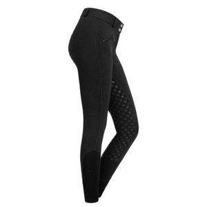 Waldhausen Reithose Thermo Fun Sport Silikon High Waist in drei Farben Winterreithose, Farbe:Schwarz, Größe:48