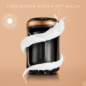 Hatir Hüps Kaffeemaschine, Mokkamaschine, Zubereitung von türkischem Mokka, Milchschaum oder Kakao, Espresso maschine Automatische Abschaltfunktion, Farbe:Beige