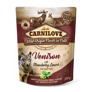 Carnilove Dog Venison & Strawberry Leaves Mokré krmivo, 300g