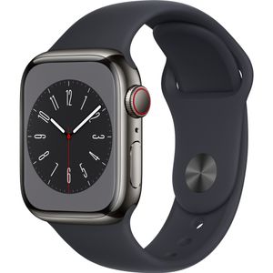 Apple Watch Series 8 Edelstahl Cellular 41mm Graphit (Sportarmband mitternacht) *NEW*