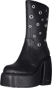 Buffalo Ladies Elegant Ankle Boot Heart Bootie Belt 1220070 Czarny