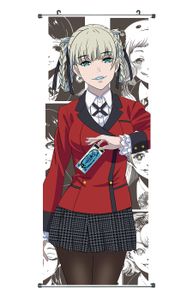 Großes Kakegurui Rollbild | Kakemono aus Stoff | Poster 100x40cm | Motiv: Kirari Momobami