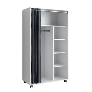 Vicco Kleiderschrank Doros, 100 x 168 cm mit Rollen, Weiß