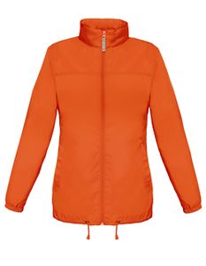 B&C Damen Windbreaker Jacke Windjacke Steppjacke Stehkragen Regenjacke, Größe:2XL, Farbe:Orange