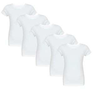 TupTam Kinder Jungen Unterhemd Basic T-Shirts Kurzarm 5er Pack, Farbe: Weiß, Größe: 152-158