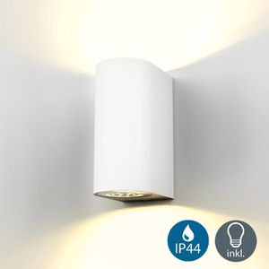 LED Außenwandleuchte Lampe IP44 Strahler Up-Down innen Bad Fassade 10W GU10 weiß