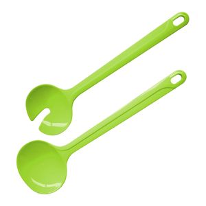 Fackelmann Salatbesteck TROPICAL, Salatgabel und -löffel aus Kunststoff, Vorlegebesteck mit ergonomisch geformtem Griff (Farbe: Grün), Menge: 1 Stück