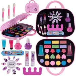 Malplay Kinderschminke Set Für Make Up Manicure Pedicure Im Handtasche Spielzeug Rollenspiele Für Kinder Ab 3 Jahren