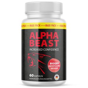 Alpha Beast Kapseln - für den aktiven Mann - mit wertvollen Inhaltsstoffen wie L-Arginin, L-Citrullin und Maca - 60 Kapseln pro Dose