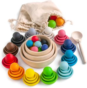 Ulanik Farben und Formen Montessori Spielzeug Holzsortierspiel 36 Kugeln Ab 3+ Jahre Lernspielzeug für Vorschule für Farbsortierung und Zählen, SBP01C1204U