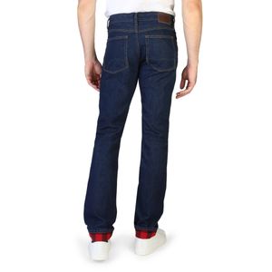 Tommy Hilfiger Herren Jeans Jeanshose Markenjeans, mit Knöpfen , Größe:32, Farbe:Blau-marine,rot