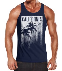 Cooles Herren Tank-Top California Surf Palmen Neverless®  XL