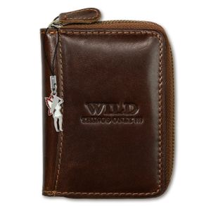 Wild Things Only Kožená peněženka Mini Peněženka hnědá RFID ochrana 8x2x11cm OPJ111N