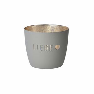 Darčeková spoločnosť Lucerna Madras Love M, držiak na čajovú sviečku, svietnik, žehlička, flanel, zlatá, 8,5 cm, 1030604030