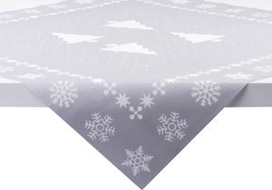Sovie HOME Weihnachtstischdecke White Tree in Silber aus Linclass® Airlaid 80 x 80 cm, 1 Stück