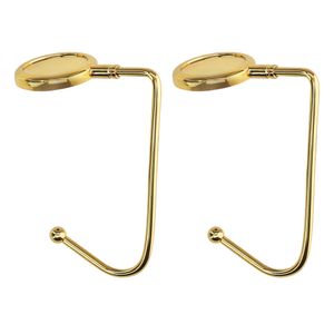 kwmobile 2x Tisch Handtaschenhalter Haken - Antirutsch Taschenhaken Halterung Handtaschen - Taschenaufhänger Halter in Gold