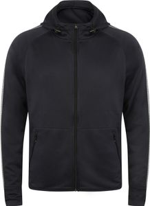 Tombo Teamsport Uni Hoodie mit Reißverschluss / Kapuzenjacke mit reflektierendem Band RW4453 (XS) (Schwarz)