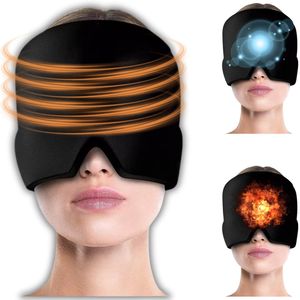 Migraine Relief Cap, Migräne Maske Mütze, Kühlmaske Gesicht, Kopfschmerzen Schwarz