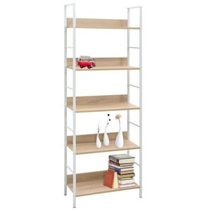 vidaXL Bücherregal 5 Regalböden Eiche 60x27,6x158,5 cm Holzwerkstoff