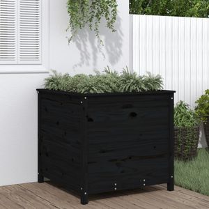 vidaXL Sadzarka czarna 82,5x82,5x78 cm lite drewno sosnowe