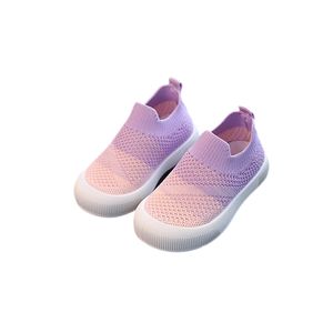 Mädchen Jungen Laufschuhe Turnschuhe Mesh Atmungsaktiven Walkingschuhe Gestreifte Sneakers Violett,Größe:EU 28