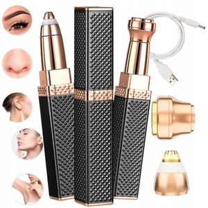 AUGENBRAUENTRIMMER DAMEN-HAUT-RASIERER 2-in-1 USB KIT SCHWARZ