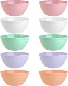 10er Set Schalen Müslischalen Dessertschalen Salatschale Suppenschale Reisschale Bowl bunt aus Kunststoff BPA-frei groß 900 ml