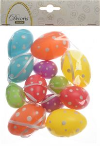 Ostereier zum Aufhängen mit Punkten Mix 4-6cm 12 Stück bunt