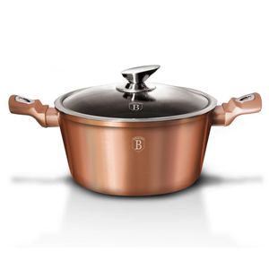 BERLINGERHAUS CASSEROLOLE mit Marmoroberfläche und Deckel 28 cm Rosegold Metallic Line BH-1516