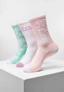 Mister Tee Accessories MT2218 | Endless Socks 3-pack ponožky - Farba: biela/svetlo-ružová/mätová - Veľkosť: 47-50