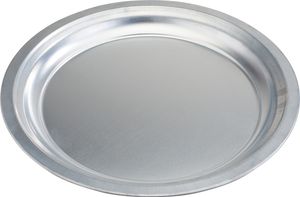Zink Schale flach, rund, Ø 32 cm, Dekoschale aus Metall, Pflanzschale für Garten