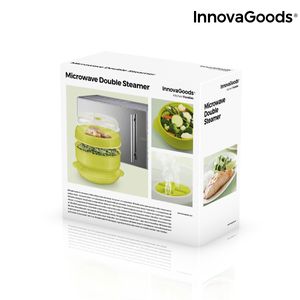 InnovaGoods Doppel Dampfgarer für die Mikrowelle grün