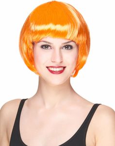 orange Kurzhaar-Perücke für Damen