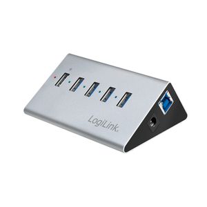 LogiLink USB 3.0 Hub mit Netzteil 4 Port + Schnell-Ladeport