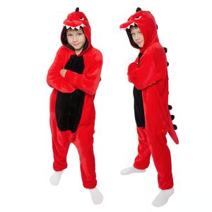 Kostium piżamy onesie kigurumi dla dzieci czerwony dinozaur 128