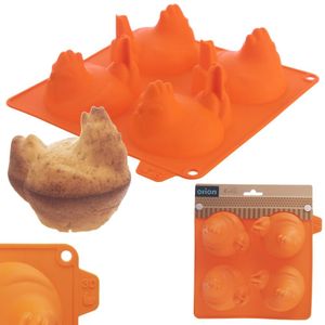 Orion Silikonform Form für Kekse und Pralinen Backform Pralinenform orange Huhn Küken