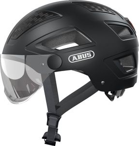 ABUS Stadthelm Hyban 2.0 ACE - Fahrradhelm mit Visier, icht und ABS-Hartschale - für Damen und Herren - Schwarz Matt, Größe L (56-61 cm)