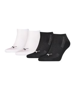 PUMA Uni Sneaker-Socken, 4er Pack - ECOM, Cushioned, Frottee-Sohle, Logo, uni Schwarz/Weiß 39-42