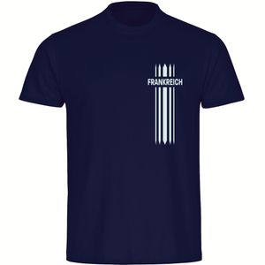 multifanshop® Herren T-Shirt - Frankreich - Streifen, navi, Größe XXL