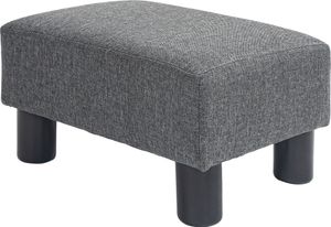 HOMCOM Sitzhocker Hocker mit Leinenoptik Moderner Fußhocker Polsterhocker Ottomane für Schlafzimmer, Wohnzimmer, Dunkelgrau