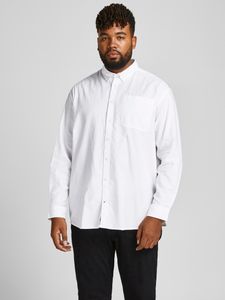 Jack&Jones JJEOXFORD SHIRT L/S S21 PS NOOS White/PLUS SIZE 4XL