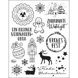 Clear stamp Silikonstempel - 14 x 18 cm - Nussknacker Weihnachten Viva Decor