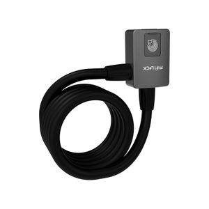 Hyrican Smart Lock, Fingerabdruck-Kabelschloss, Fahrradschloss, biometrisch, Zinklegierung + Stahlseil, USB Typ-C, schwarz