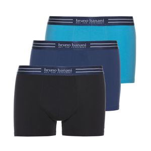 Bruno Banani Herren Boxershorts 3er Pack - Essential Baumwolle, Baumwolle, einfarbig Schwarz/Dunkelblau/Hellblau L (Large)