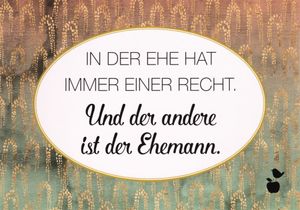 Postkarte MainSpatzen "In der Ehe hat immer einer Recht."