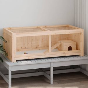 vidaXL Hamsterkäfig 104x52x38 cm Massivholz Tanne