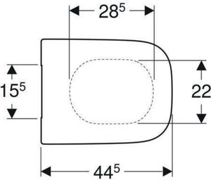 Geberit Renova Plan WC-Sitz, eckiges Des Bef. v. oben, f.WC teilgeschl. Form weiß