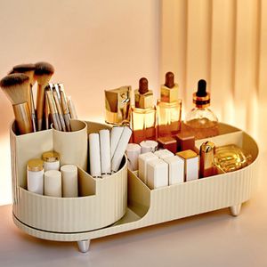Make-up Organizer, Kosmetik-Organizer Drehbar und Fach 2-in-1, für Schminke und Schmuck, 34x5x14.7x14.3cm